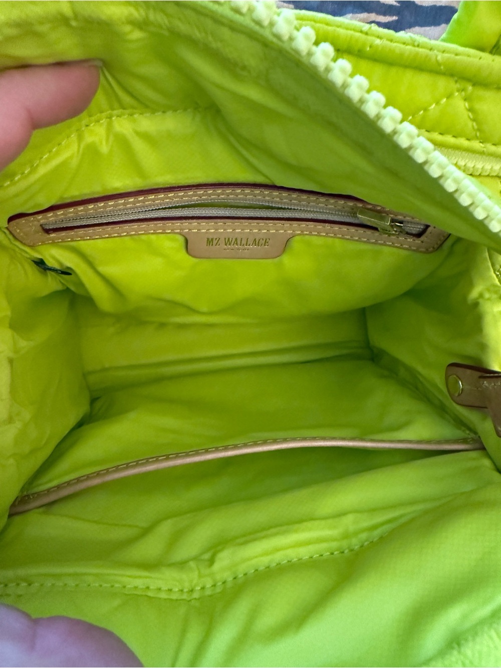 MZ Wallace Acid Yellow Quilted Mini Box Tote Crossbody Bag - Picture 3 of 11